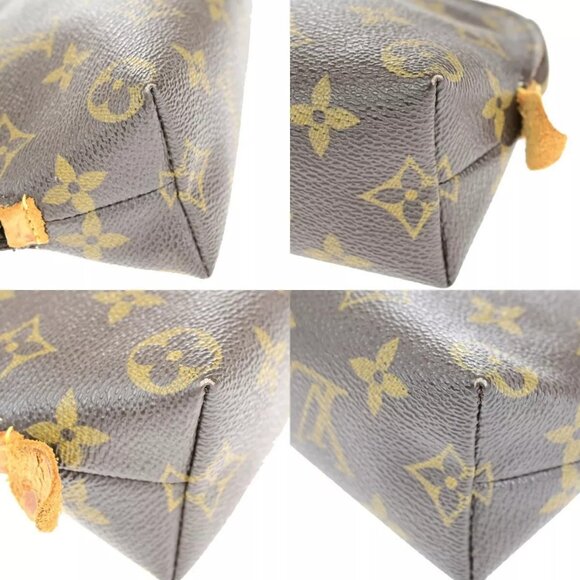 LOUIS VUITTON Pochette Cosmetic Pouch Bag Monogram Leather Brown M47515 05ED262 - Picture 9 of 16